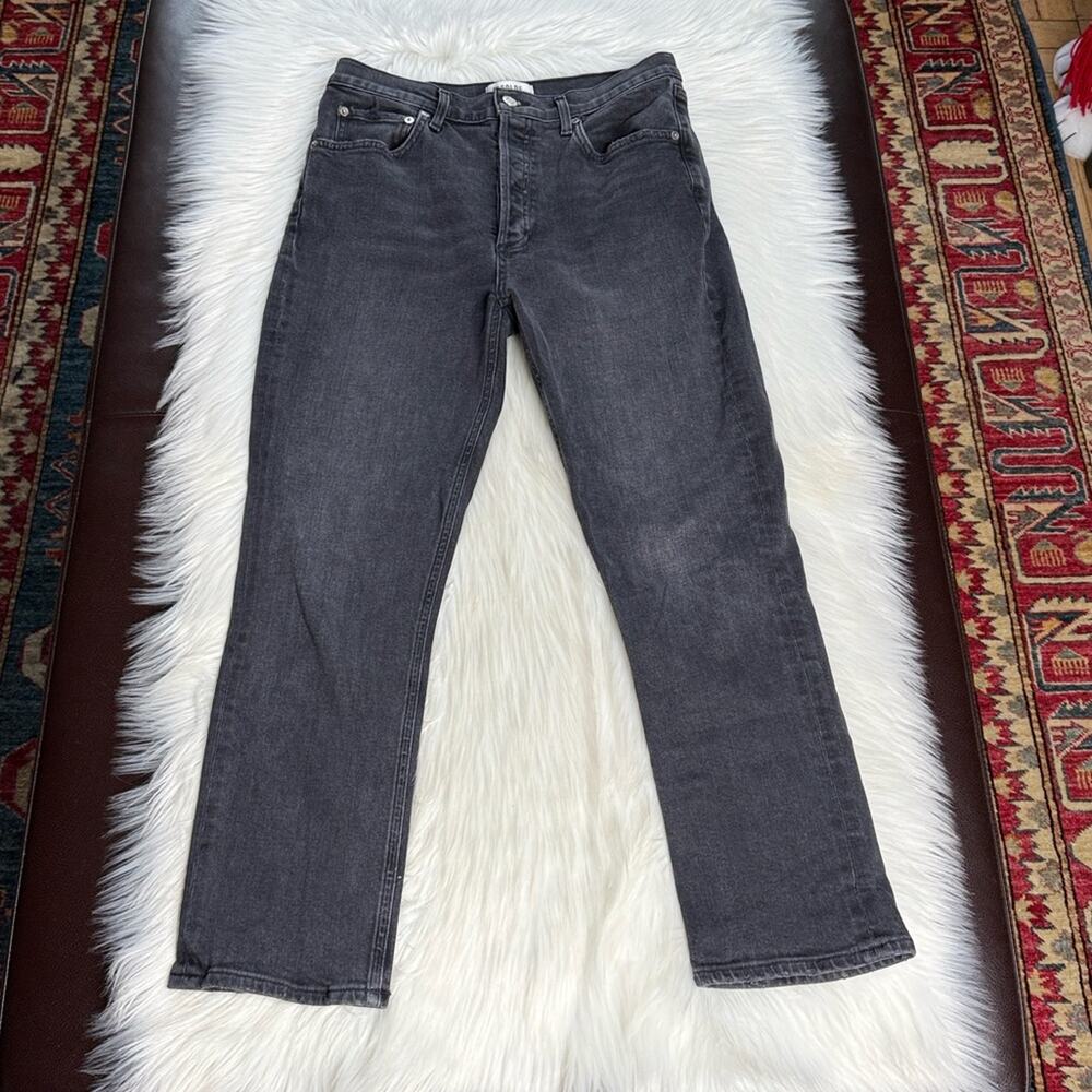 Agolde High Rise Straight Crop Riley Jeans in Progress